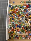 Vintage C 1950 s-60 s Large Glass Marble Lot Mixed Marbles