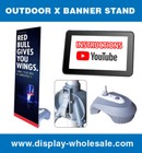 Outdoor Adjustable X Banner Stand W  Water Base Trade Show Display Banner
