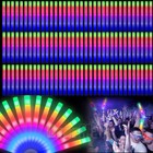 Lot Led Foam Sticks Flashing Multicolor Glow In Dark White Batons Light Concert