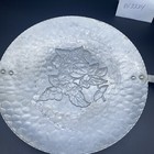 Vintage Hand Wrought Hammered Aluminum 9    Plate platter With Flowers