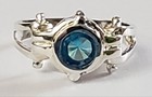 Vintage Sterling Silver 925 Blue Faceted Stone Size 1 Baby Child s Babies Ring