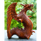 12  Wooden Hand Carved Dragon Handmade Sculpture Statue Home Decor Figurine Art