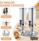 Hot   Cold Beverage Dispenser 3-head 2 38 Gal Silver  r043