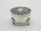 20th Century Sterling Silver Floral Jewellery Box Antique 1911 Birmingham