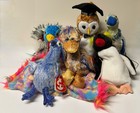 Ty Beanie Babies 6 Pc Birds Lot All W  Tags   Rocket Frackle Owl Jabber Frigid