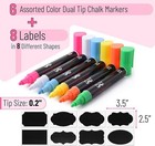 6-pack Chalkboard Markers  Dual Tip  Vibrant Colors  8 Labels  Liquid Chalk Pens