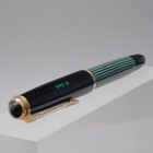 Piston Filler Pelikan 400 585 Gold Fountain Pen Om Black Green Striped 1 117rai