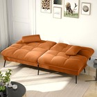 Comhoma Convertible Futon Sofa Bed 5gear Backrest Steel Legs Space-saving  Brown