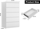 Modern White 5-drawer Dresser For Bedroom  Living Room  Or Hallway Storage