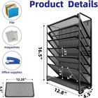 Wall File Organizer  Mesh 7-tier Vertical Hanging File Holder  Desktop Metal    