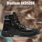 Rockrooster 6   Black Wide Steel Toe Work Boots For Men Eh Shoes  Tpu Toe Cap