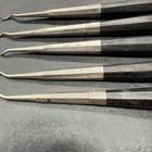 Lot Of 5 Antique Walnut Handle Dental Tool Pick Marked L  Dct  7  7  32  33  33