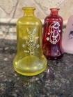  6  Vintage Wheaton Holiday Reindeer Glass Bell Bottle Series