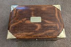 1907 Oak Humidor With Interesting History  Refinished Oak  Polished Brass   
