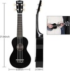Strong Wind Soprano Ukulele 21 Inch Basswood Black For Beginners Four Strings