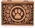 Decorative Urn Acacia Wood Paw Print Pet Cremation Urn For Dog Cat Ashes Pet Kee