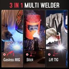 140a Gasless Flux Core Mig Welder lift Tig stick 3 In 1 Welding Machine Red 