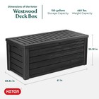 Keter Westwood 150 Gallon Outdoor Storage Deck Box  Dark Grey Resin