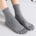 5 Pack Men Crew Ankle Athletic Socks Cotton Five Finger Toe Sport Black 7-11