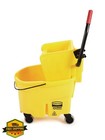 Rubbermaid Wavebrake Mop Bucket Wringer Combo Yellow 26 Qt Wheels