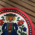 Folk Art Culture Of Germany  Vtg German Print Doily Lot Of 3 Wine Coaster Patch