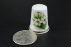 Konic Porzellan Thimble White Flowers Porcelain Sewing Collectible 1989 Vintage