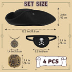 Zddaoole 4pcs Pirate Hat renaissance Pirate Tricorn Hat With Eye Patch   Necklac