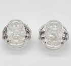 Vintage Art Deco Round Footed Crystal Inkwells