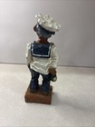 Vintage Hand Carved Wooden Sailor Figurine Folk Art Nautical Sea Captain