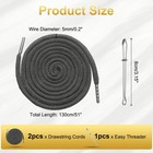 2pcs Drawstring Cords 51  Replacement Drawstring With Threader  Medium Gray