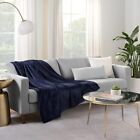  Cozy Plush Thick Fuzzy Super Soft Lightweight Throw Blanket 50 In X 60 In Navy