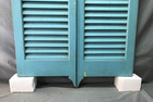 Vtg Shabby Pair 15x54 Interior Louvered Saloon Shutter Swing Doors Old 1448-25b