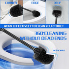 Aonez 2-pack Long-handle Toilet Brush Set With Non-slip Grip And Nylon Bristles