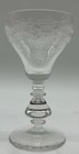 Antique Art Nouveau Floral Needle Etch Wine Glass Cocktail Goblet Rare Set Of 6