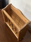 Vtg Wood Solid Oak Wall Mount Magazine Cookbook Book Rack 13    Cottage Country