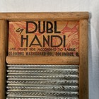 Vintage Small Wooden Columbus Dubl Handi Two Sided Galvanized Metal Washboard