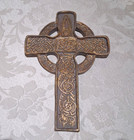 Celtic Cross Decorative Wall Plaque Intricate Embossed Knotwork Irish See Detail