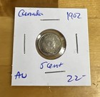1902 Canada 5 Cents  925 Sterling Silver Coin