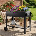 Heavy Duty Steel Raised Garden Bed With Wheels 32  High Planter Box Storage