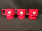 Tupperware Stacking Mugs Snowflake Dove Red Green Holiday Christmas Vintage 70s