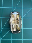 Vintage Lipstick Holder With Mirror Flowers Gold Tone 0734