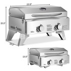 2 Burner Portable Stainless Steel Bbq Tabletop Propane Gas Grill Outdoor