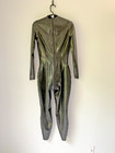 Women   s Latex Keyhole Bust Back Zip Catsuit M Size 10 Black