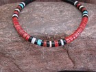 Native American Coral Heishi Bracelet By Calabaza