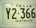 Old 1963 Texas 1018 Trailer License Plate Y2-3666 Vintage Embossed Triple 666