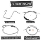 14  16  18  Ape Hanger Handlebar Cable Kit For Heritage Softail Non-abs