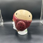 Vintage Leather Football Helmet Airlite Cushion Rubber Burgundy Antique