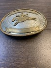 Vintage Rodeo Bareback Trophy Belt Buckle Cowboy German Silver Tone Blank