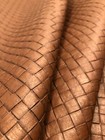 Faux Leather Basketweave Embossed Vinyl - Fabric By The Yard - Brown