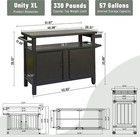 Domi Outdoor Grill Carts W wheels metal Table And Storage Cabinet For Bbq brown 